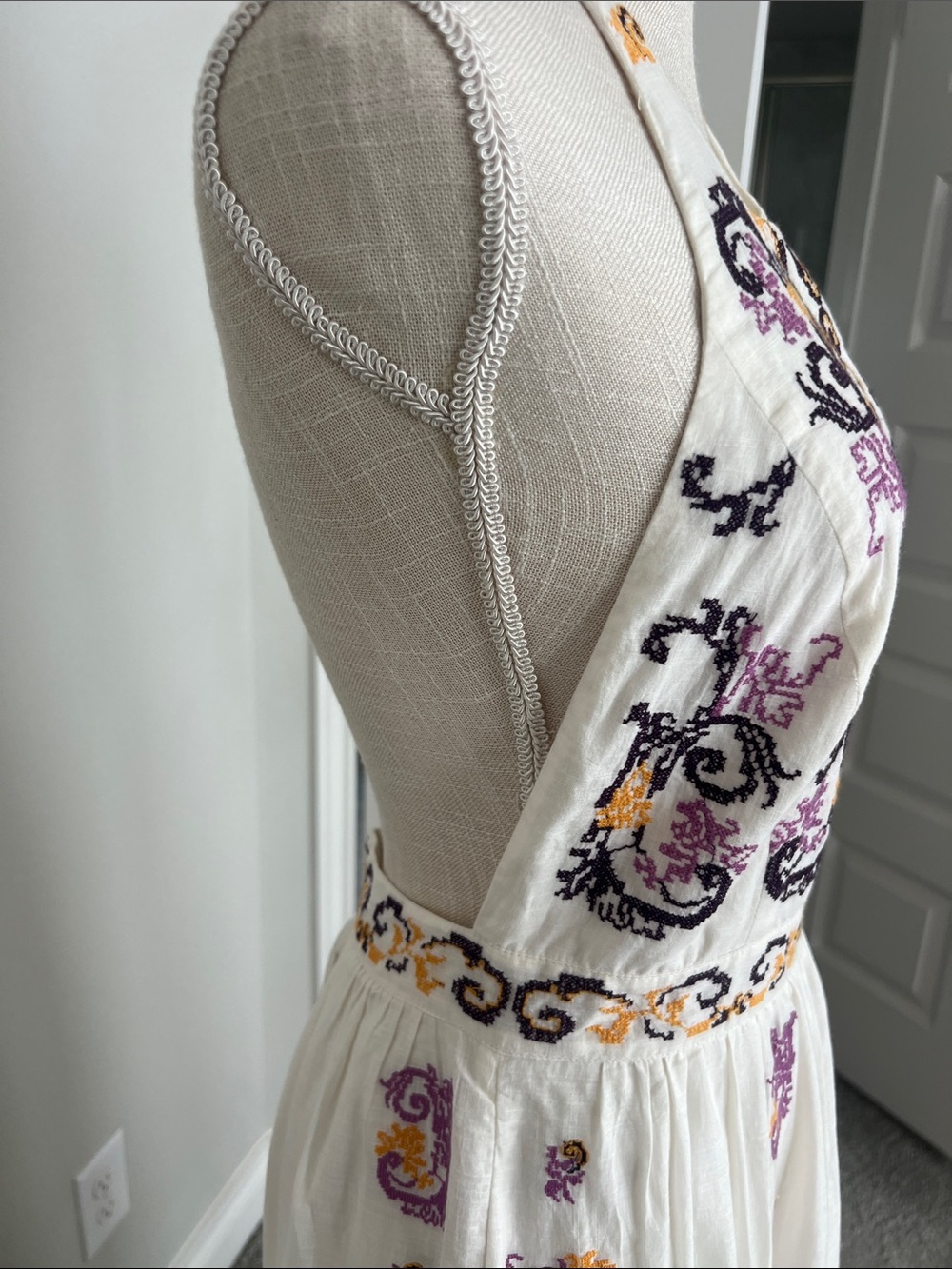 By Anthropologie Medallion embroided Halter Maxi Dress - Picture 15 of 16